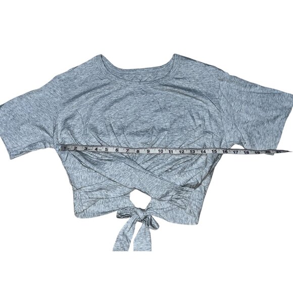 Aerie Heather Gray Twist Front Crop Top 100% Cotton Size XS Womens - Picture 5 of 9